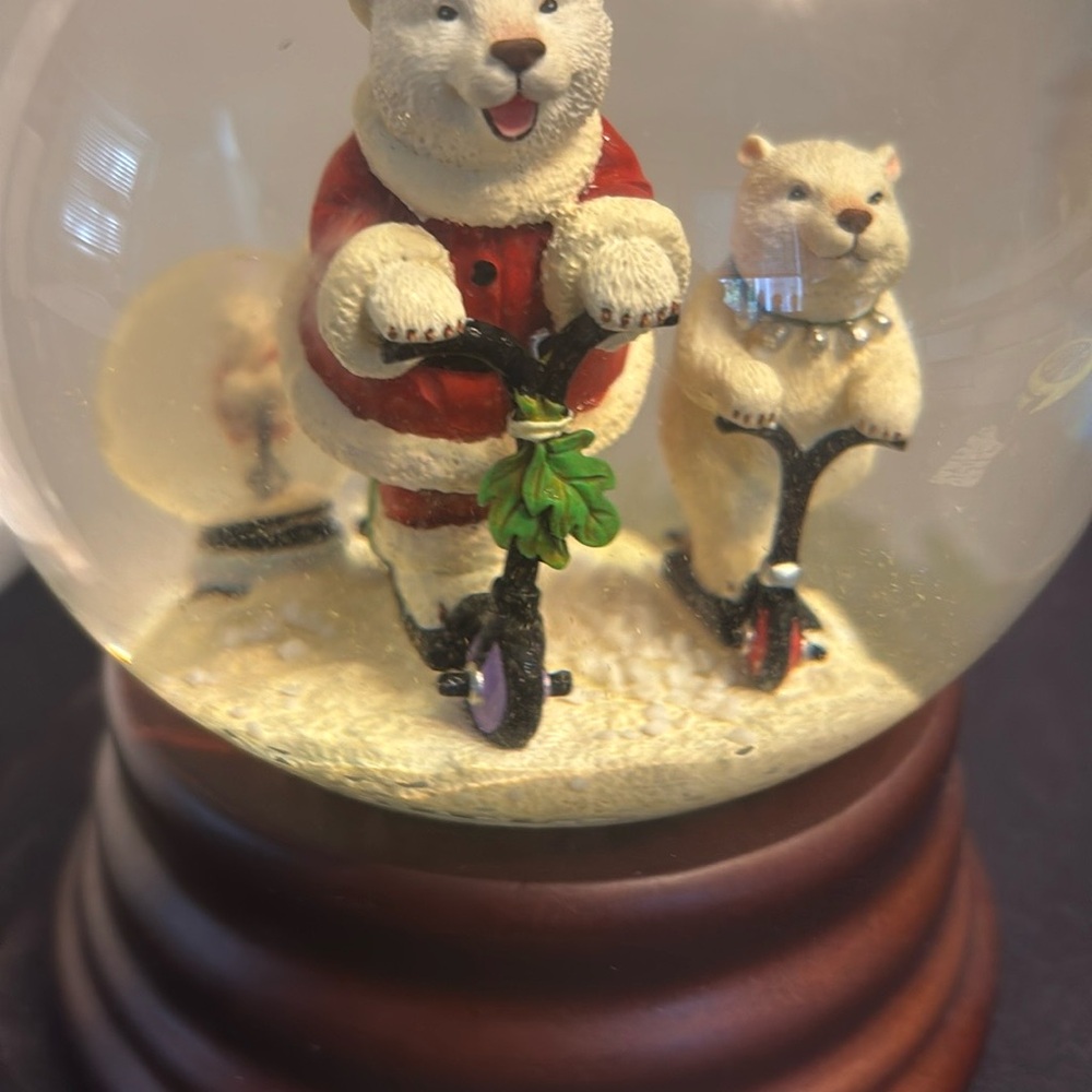 Eddie Bauer Holiday Snow Globe with Santa Bears